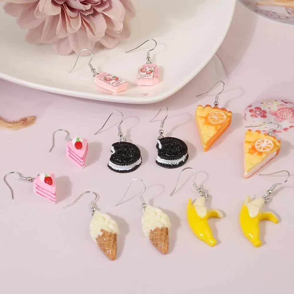 36 Pairs Resin Drop Dangle Earrings Set Fun Cute Fashion Teen Women Jewelry - Picture 3 of 8